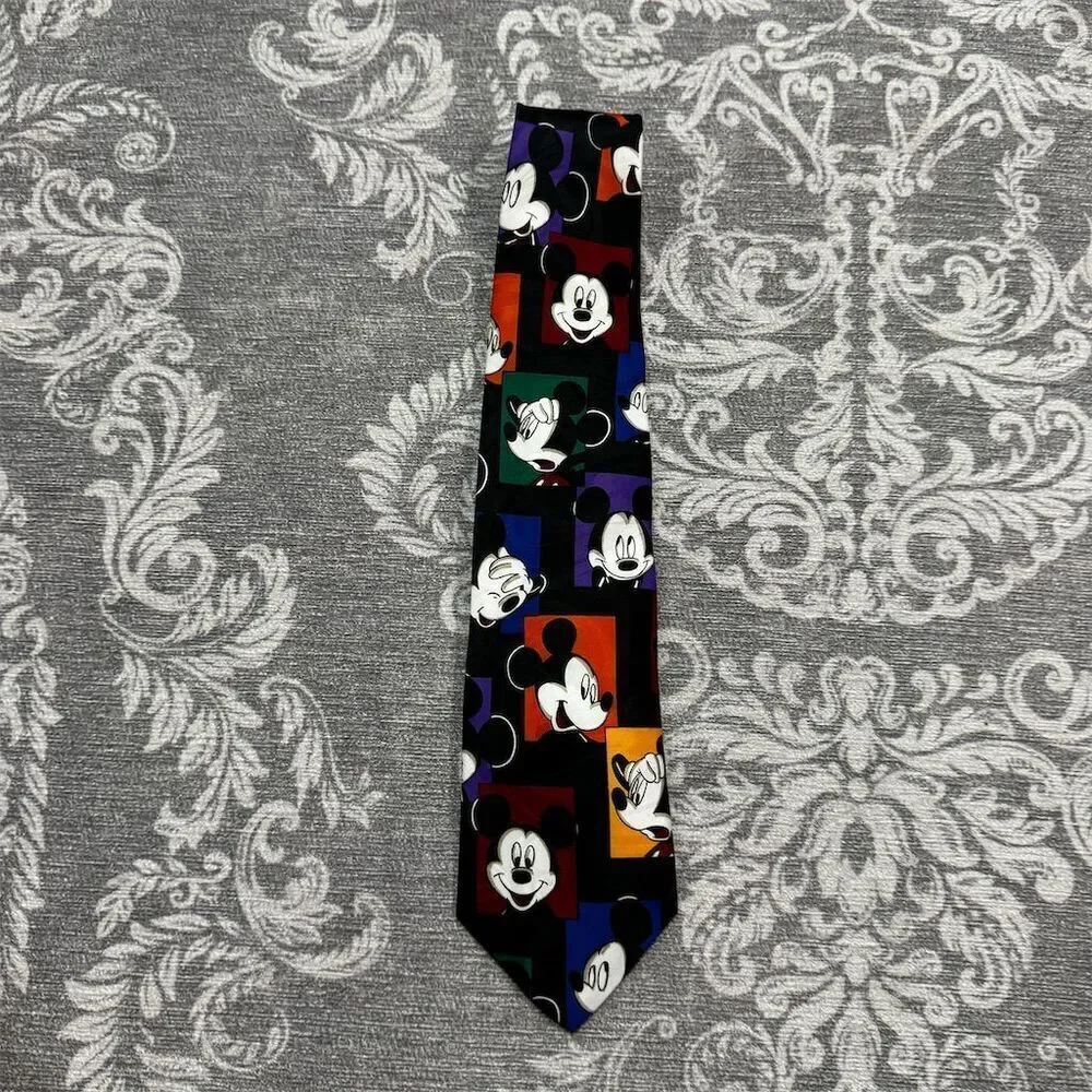 Vintage Disney Mickey Unlimited Men's Geometric Tie Multicolor